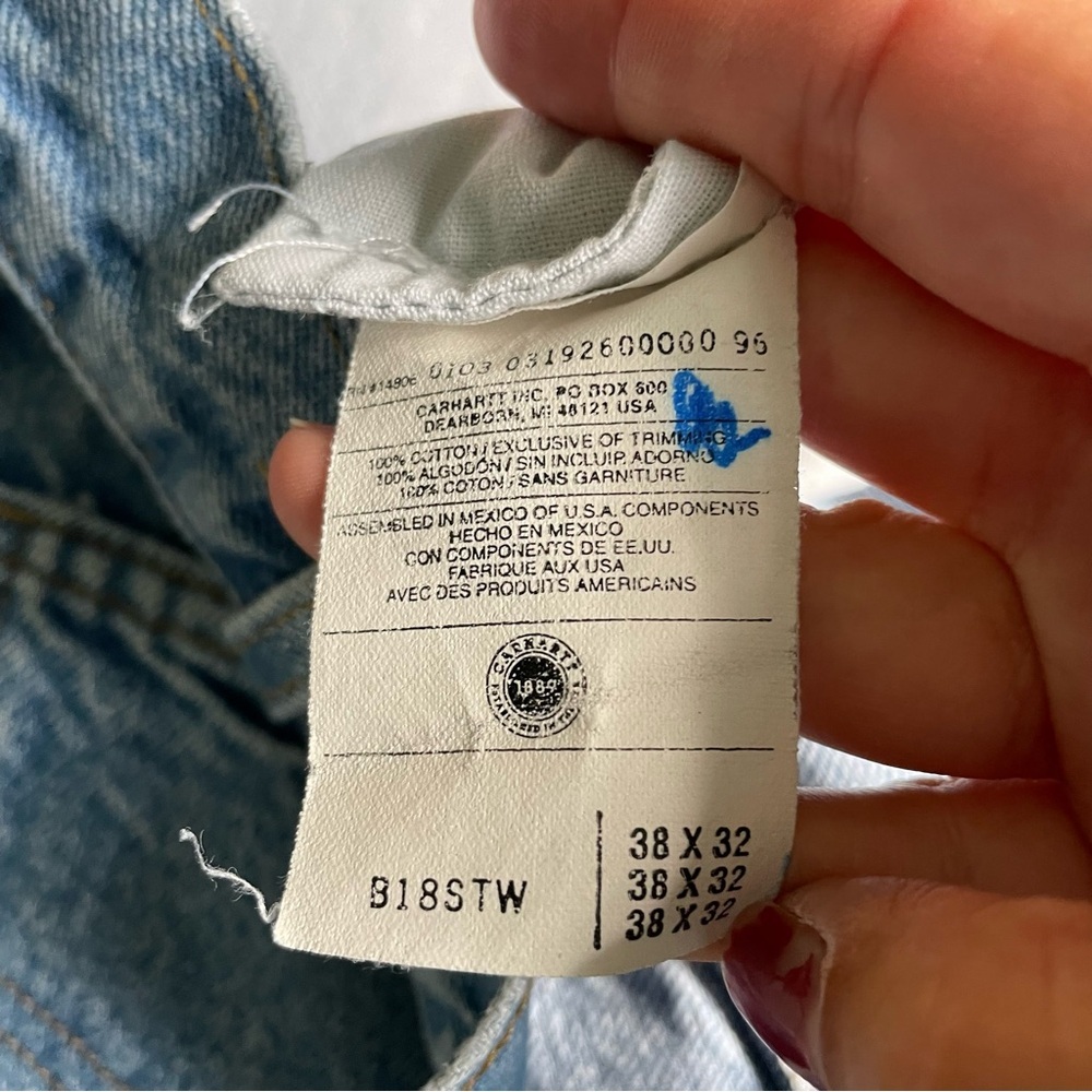 Vintage Carhartt Denim Jeans Size 38x32 - Picture 8 of 9
